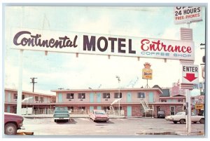 Eugene Oregon Postcard Motel Continental Broadway Entrance Exterior 1960 Vintage