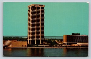 Gulf Life Tower in JACKSONVILLE Florida St John's River Vintage Postcard 0841