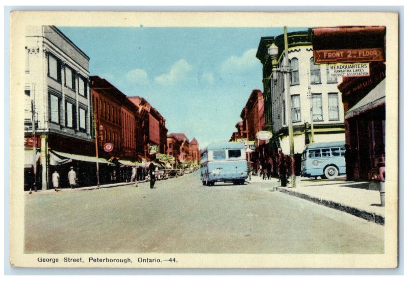 1947 Scene at George Street Peterborough Ontario Canada Vintage Posted Postcard