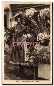 Old Postcard Nice Flower Merchant Folklore Costume