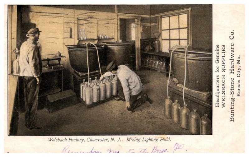 Missouri Welsbach  Factory Mixing Lighting Fluid