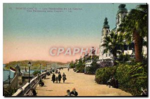 Old Postcard Monaco Monte Carlo Terrasses and Casino
