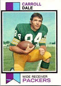 1973 Topps Football Card Carrol Dale Green Bay Packers sk2480