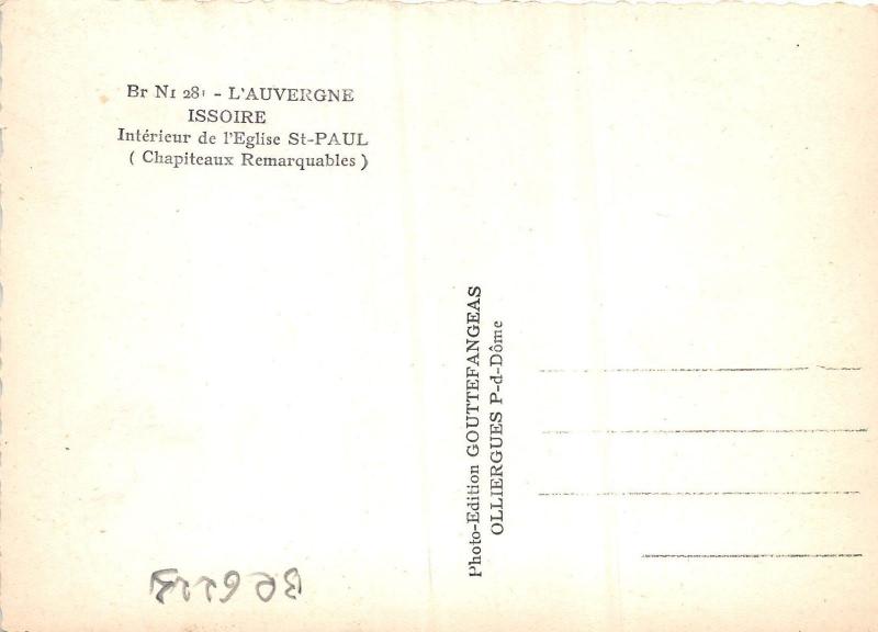 BR6223 Issoire Intereur de l Eglise St Paul  postcard  france