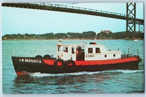 Detroit Michigan MI Postcard J.W. Westcott II Mail Boat Scenic View 1969 Vintage