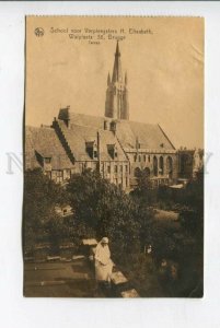 426566 BELGIUM BRUGGE Red Cross School for Nurses H Elisabeth Vintage postcard