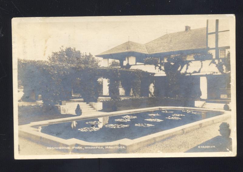 RPPC WINNIPEG MANITOBA CANADA ASSINIBOINE PARK VINTAGE REAL PHOTO POSTCARD