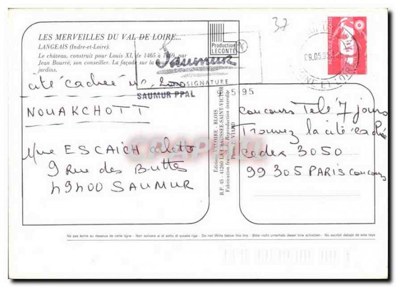 Old Postcard Langeais Indre et Loire