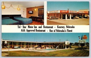 Tel-Star Motor Inn And Restaurant Kearney Nebraska NB Luxurious Rooms Postcard