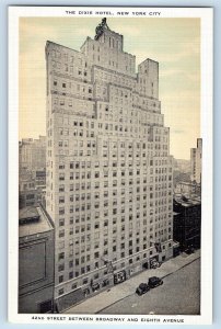 1940 New York City NY Postcard Dixie Hotel 42th Street Broadway Building Aerial