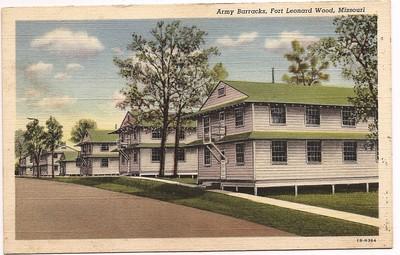 FORT LEONARD WOOD MISSOURI ARMY BARRACKS 1941 VINTAGE LIN...