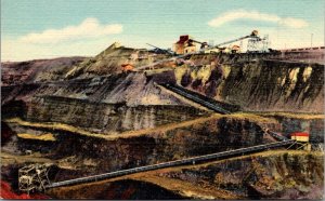 Linen Postcard Weggum Mine in Hibbing, Minnesota