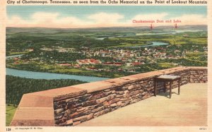 Vintage Postcard Seen from Ochs Memorial Point Lookout Mountain Chattanooga TN