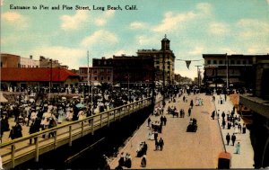 California Long Beach Entrance To Pier and Pine Street