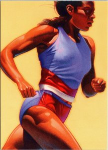 VINTAGE CONTINENTAL SIZE POSTCARD WOMEN'S RUNNING 1996 OLYMPIC GAMES
