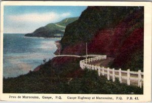 Postcard ROAD SCENE Gaspe Quebec QC AK4608