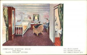 Compagnie Maritime Belge Steamship Line Lloyd Royal SS Jean Jadot Postcard