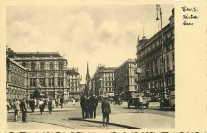 austria, WIEN VIENNA, Kärntnerstrasse, Police, Car Truck (1930s) RPPC Postcard