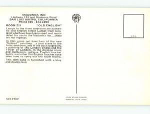 Unused Pre-1980 MADONNA INN MOTEL San Luis Obispo California CA s2196