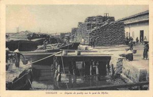 Paddy Rice Depot Mytho Quai Wharf Cholon Ho Chi Minh City Vietnam postcard