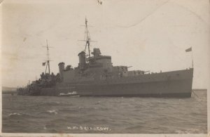 HMS Glasgow Antique Scottish Ship Real Photo Postcard