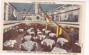 California San Francisco Bernstein's Fish Grotto Cabin Dining Room and Bar Cu...