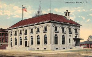 HURON, SD South Dakota  POST OFFICE & Street View  BEADLE CO  1915 Postcard