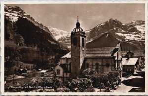 Switzerland Champery et Dents Blanches Vintage Postcard C196