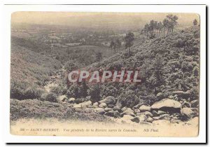 Saint Herbot Old Postcard General View of the River after the waterfall