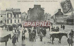 Modern Postcard Pont l'Eveque (Calvados) Place Vauquelin and March of Horses