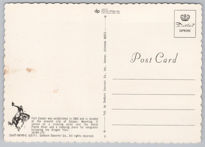 Western~Casper WY~Hist Fort Casper~Camping Place For Emigrants~Continental PC