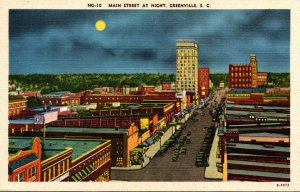 South Carolina Greenville Main Street At Night