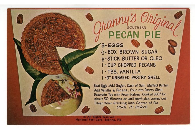 Recipe - Granny's Original Southern Pecan Pie