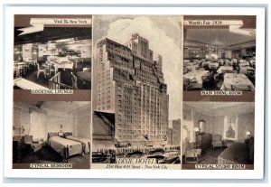 c1930's Dixie Hotel New York City NY Multiview Unposted Vintage Postcard