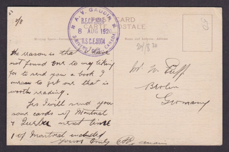 Postcard, CANADA, Three Rivers (Trois-Rivières), Harbor