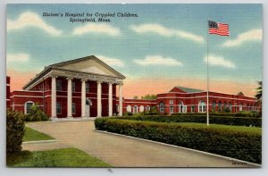 Springfield MA Shriners Hospital for Crippled Children Mass Postcard F25
