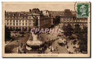 Paris Old Postcard Place de la Republique