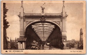 1938 Strasbourg Le Pont De Kehl France Arch Entrance Posted Postcard