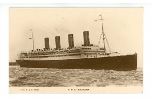 Cunard Line - RMS Aquitania                     RPPC     (crease)