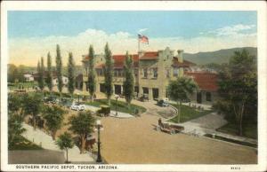 Tucson AZ SP RR Train Depot Station c1920 Postcard