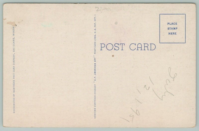 Eau Claire Wisconsin~Senior High School~c1940~Postcard