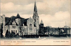 Vtg Rockville Connecticut CT Union Congregational Church pre-1908 Tuck Postcard