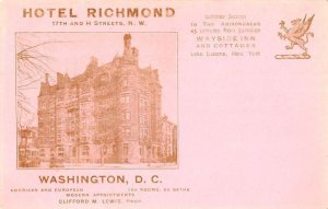 Washington DC Hotel Richmond Vintage Postcard AA55738