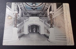 1907 USED  .01 POSTCARD - LOBBY OF SECURITY MUTUAL LIFE BLDG., BINGHAMTON, N.Y.