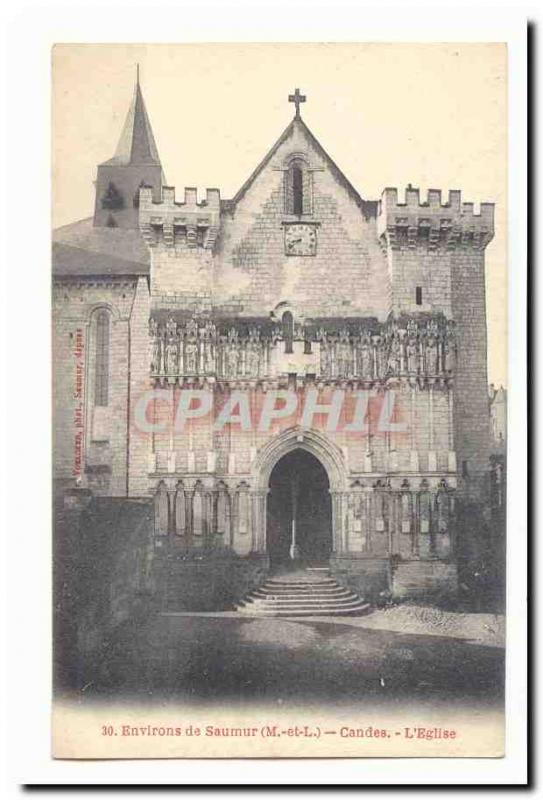 Around Saumur Old Postcard Candes L & # 39eglise