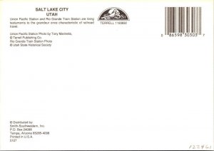 Salt Lake City, UT Utah  RIO GRANDE & UNION TRAIN STATIONS Railroad 4X6 Postcard