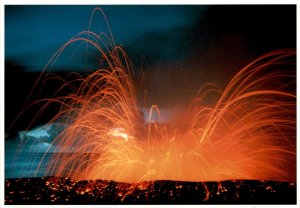 Hawaii: Hot lava meets sea at dawn.! postcard