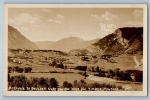 Entrance To Boulder River Near Big Timber Montana MT RPPC Photo Antique Postcard