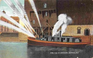 Fire Boat Fire Tug Boat in Operation Buffalo New York 1907 postcard