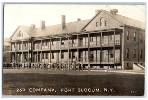 1917 25th Company US Army Fort Slocum New Rochelle NY RPPC Photo Postcard 